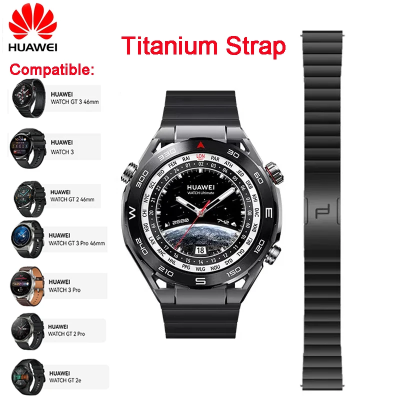

Huawei Titanium Strap Watchband,HUAWEI WATCH GT 3 Porsche Design Black Titanium Metal Band for Huawei Gt3 46mm,Gt2 pro,Gt2 46mm
