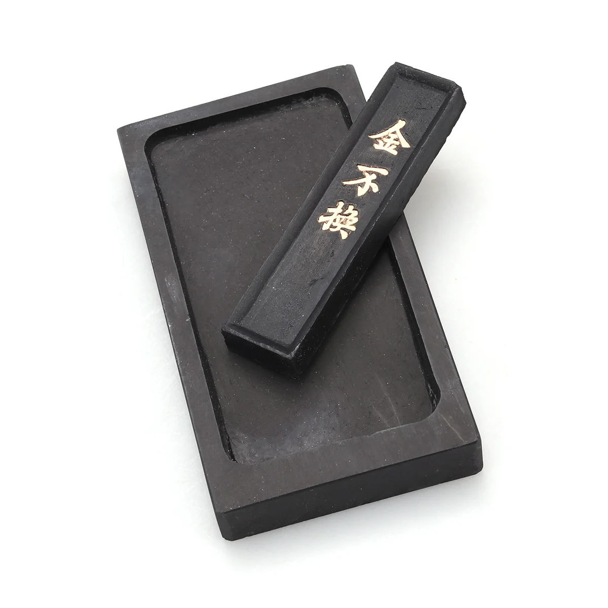 

2Pcs Inkstone with Ink Chinese Calligraphy Ink Stone Sumi Painting Ink Slab Ink Grinding Stone Calligraphy Accessories 5inch