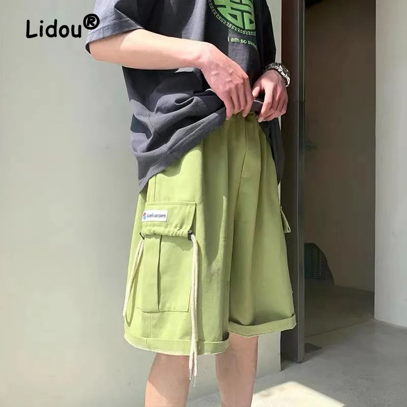 High Street Casual Large Pocket All-match Cargo Shorts Men's New Classic Summer Loose Pasting Cloth Youth Tide Handsome Short