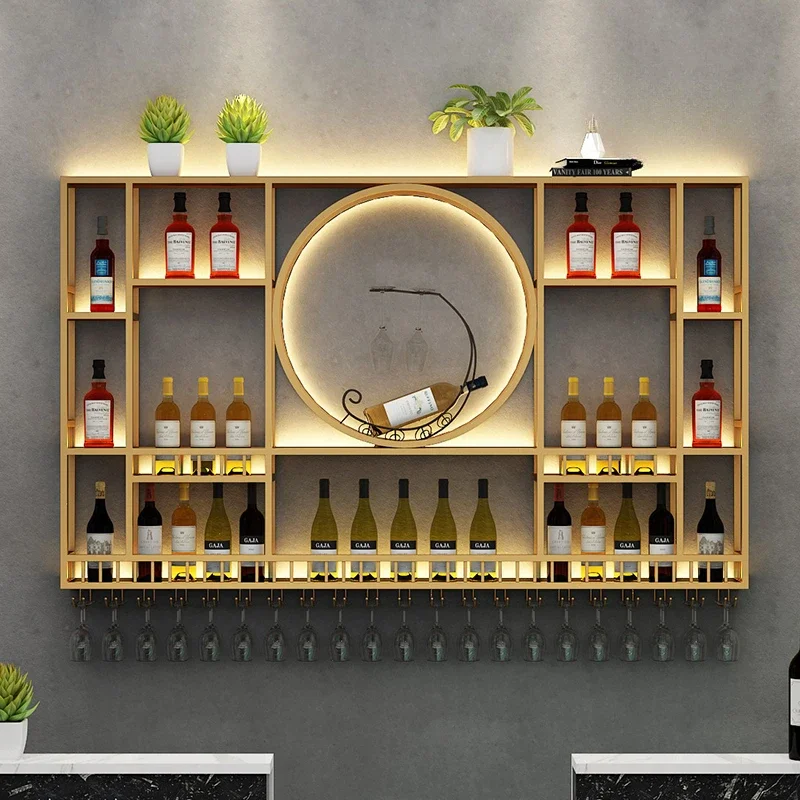 Винный бар витрина для виски мебельная полка хранения настенный современный