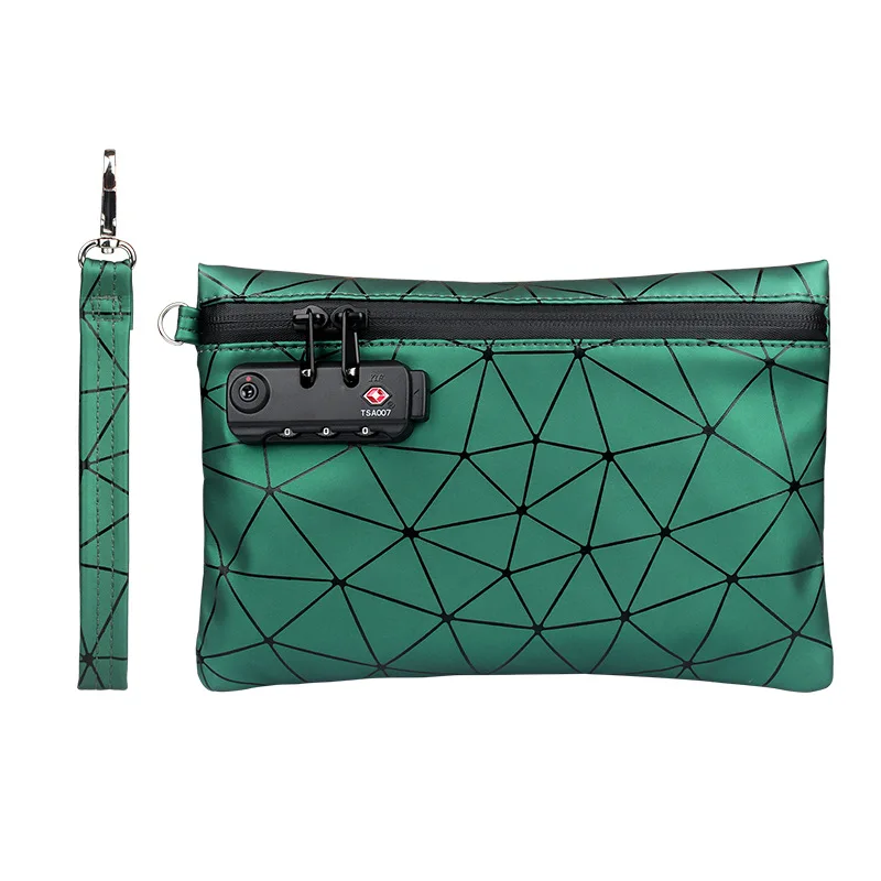 

PU Smoking Stash Bag Tobacco Pouch Bag Case Smell Proof Smoking Bag With Combination Lock Herb Tobacco Storage Bag Container