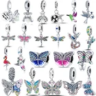 Серебряные шармы-бусины plata of ley 925, подходят к оригинальному браслету Pandora для женщин, изготовление ювелирных изделий, подарок