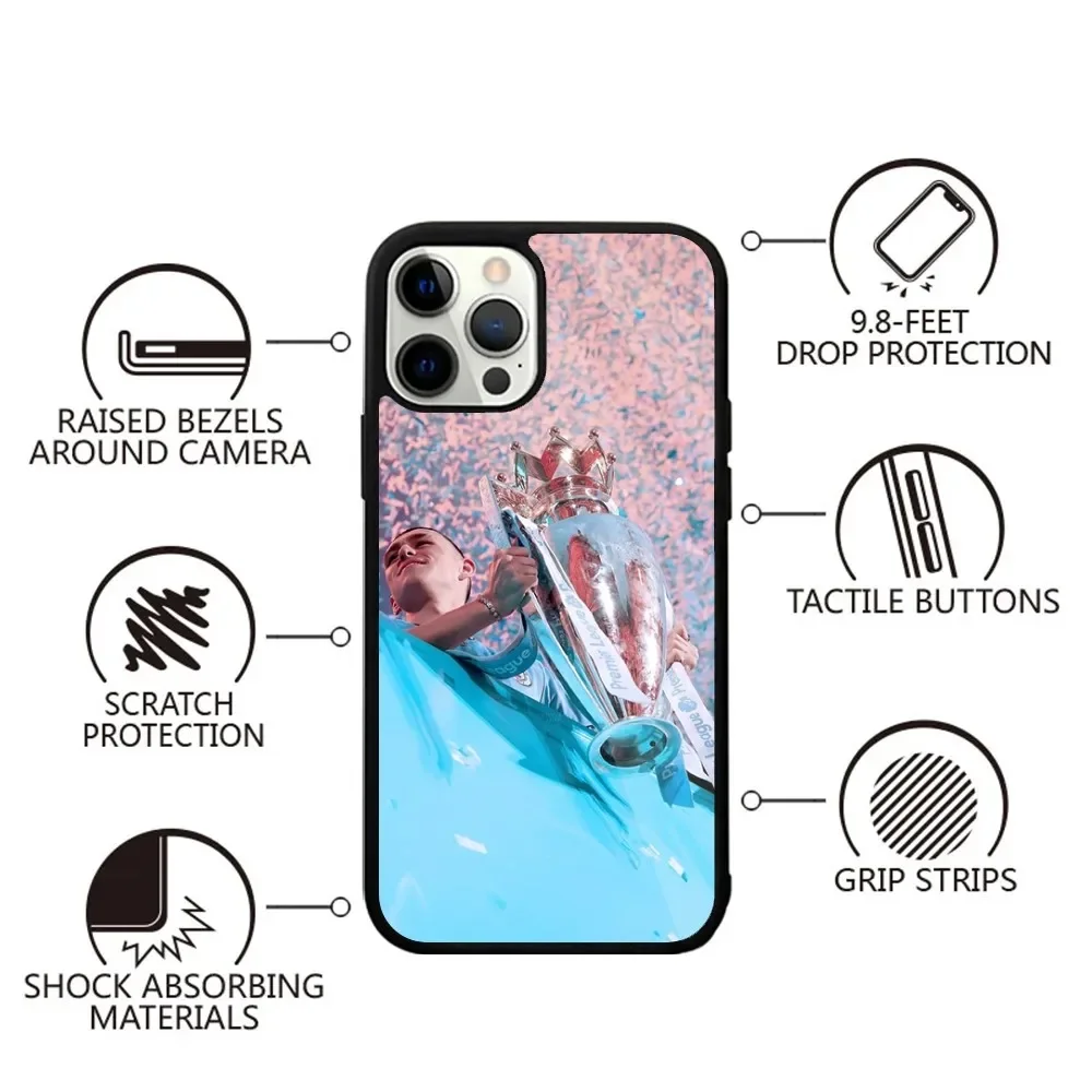 Чехол Football 47 The Prince of City F-Foden для iPhone 15 14 13 12 11 Plus Pro Max Mini Magsafe магнитная Беспроводная