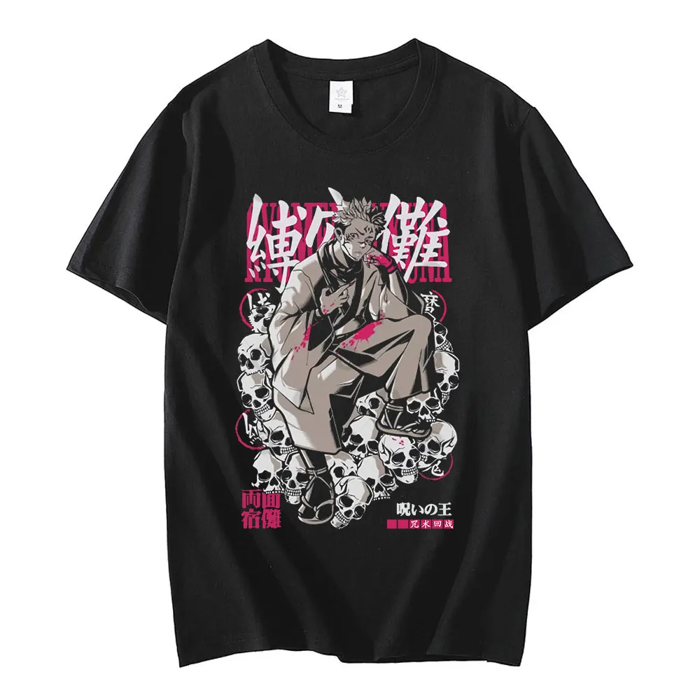 

Japanese Anime Jujutsu Harajuku Kaisen T-shirt Summer Men's And Women's Fashion Short-sleeved Cotton Casual Street Loose T-shirt