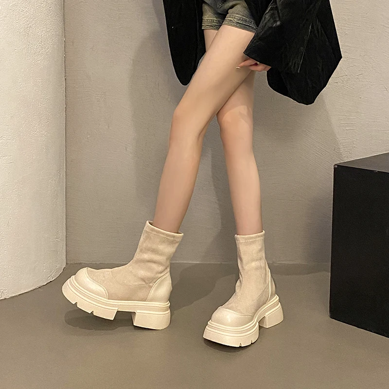 Женские ботинки женская обувь осенне-зимняя челси женские 2024 черные ботильоны в