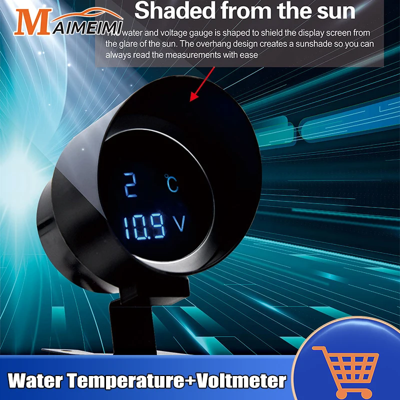 Универсальный измеритель температуры воды 2 в 1 цифровой светодиодный вольтметр