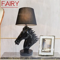 fairy nordic table lamp led creative vintage resin horse head shape desk lights for home living room bedroom bedside decor