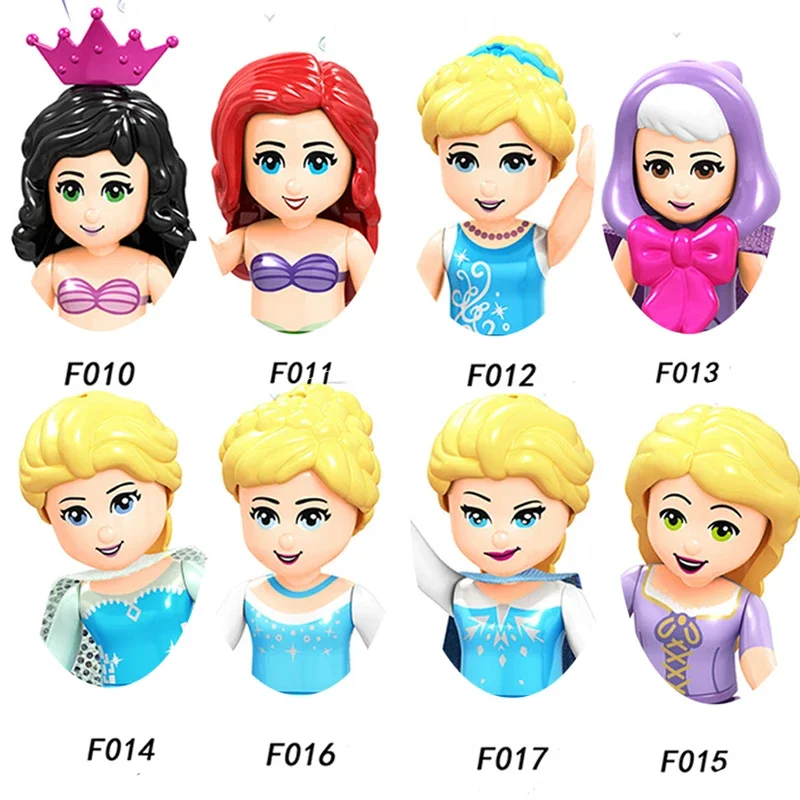 

Disney Building Blocks Princess Series Frozen Anime Figure Elsa Cinderella Minifigure Puzzle Child Toy Birthday Festival Gift