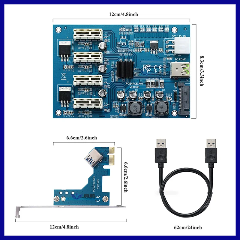 От 1 до 4-портового коммутатора PCI Express Умножитель PCI-E X1 4PCI-E X16 Комплект расширения