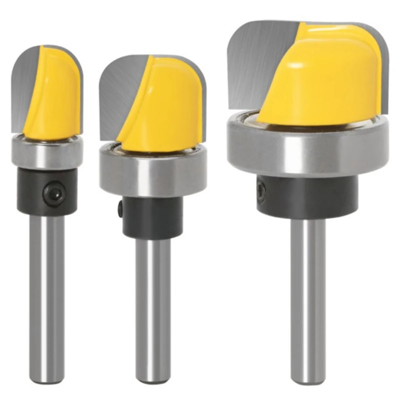 

3Pcs 1/4 Inch Shank Bowl & Tray Template Router Bit Two Flute Milling Cutter Diameter 3/4Inch/5/16Inch/1-1/8Inch Carbide