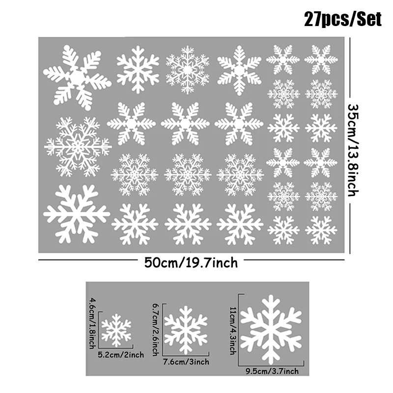 

Набор наклеек на окна "Снежинки", 27 шт