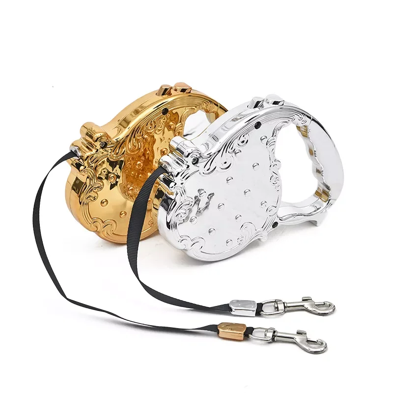 

New Dog Leashes Pet Auto Lead Leash Retractable Flexible Design Good Quality Gold/Sliver Colors 3M Dog coat Accessory