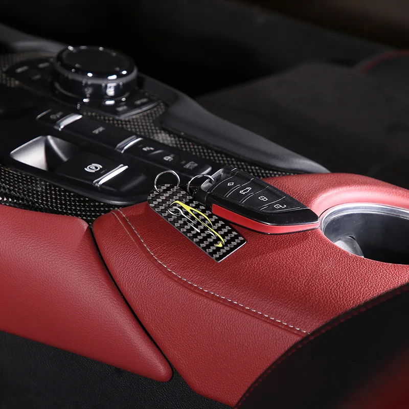 

For TOYOTA SUPRA MK5 A90 2019-2023 Real Carbon Fiber Car Keychain Decoration Plate Trim Car Accessories