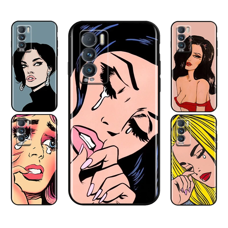 

Crying Comic Girl Painting For Realme 9 9i 8 8i GT GT2 Neo Neo2 Master Pro C21 C20 C11 C20A C21Y Pro Phone Case Coque