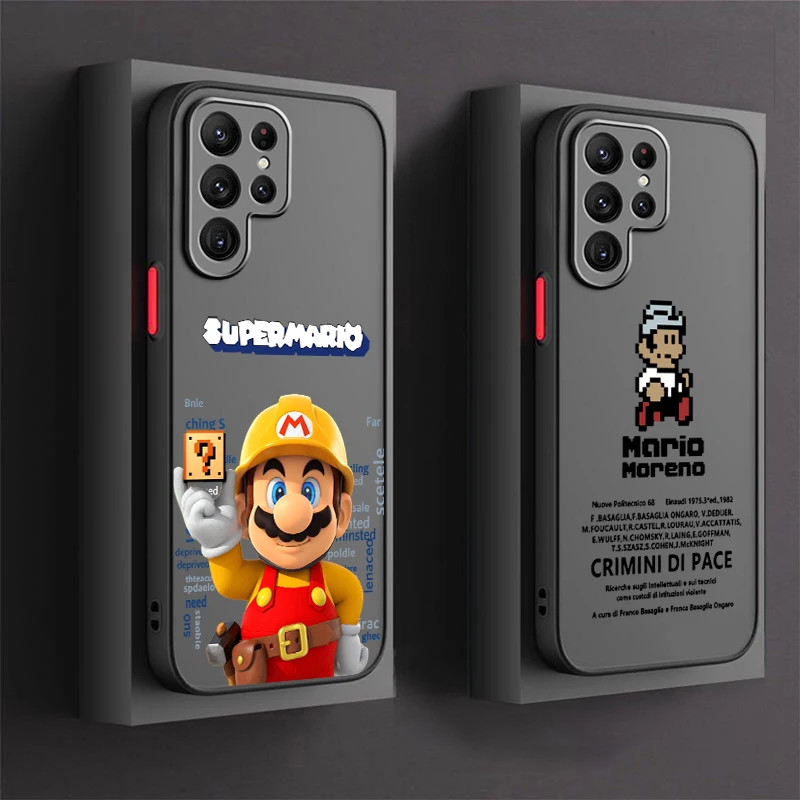 Тренд Supers M-Marios мультфильм матовый полупрозрачный для Samsung Galaxy S24 S23 S22 S21 S20 FE S10 S9 S8