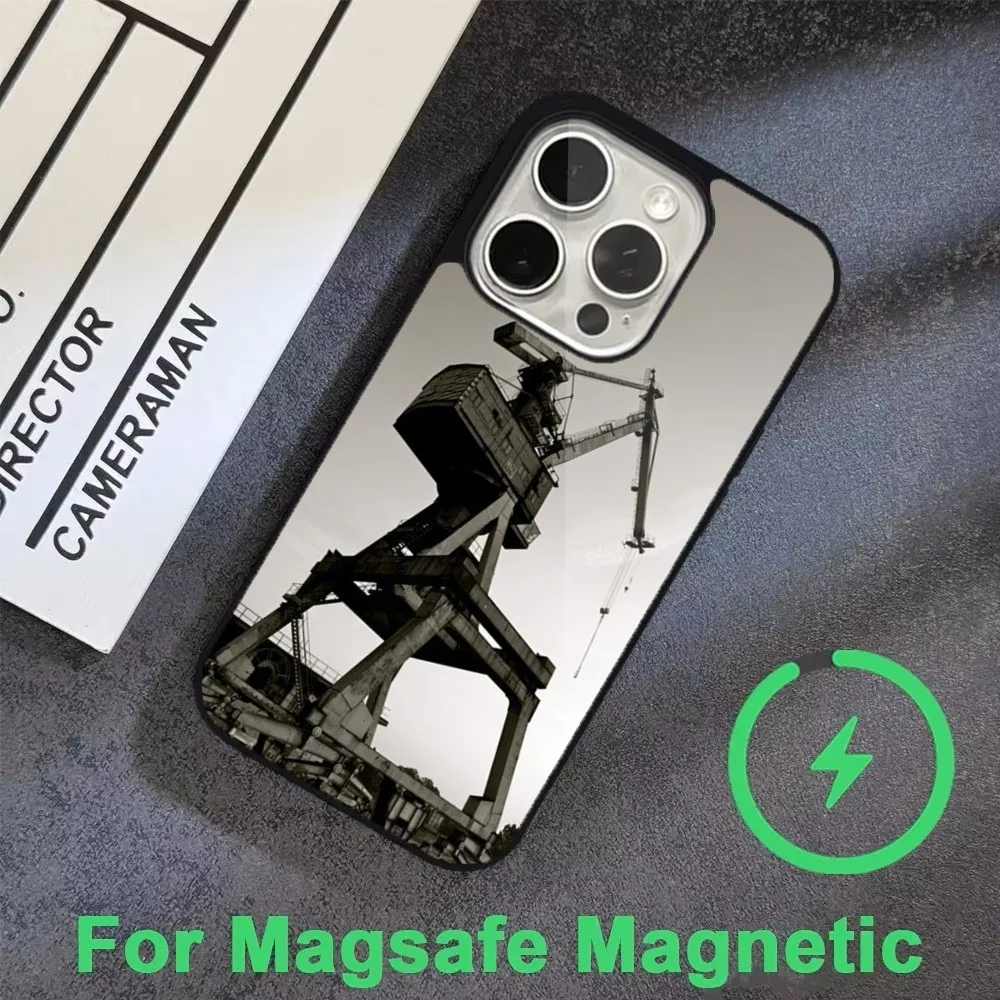 Чехол для телефона D-derrick с подъемным краном iPhone 16 15 14 13 12 11 Pro Max Plus Mini Magsafe Магнитный