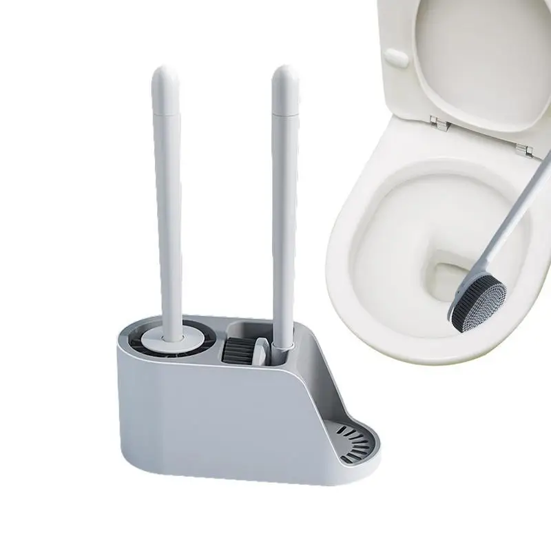 

Силиконовая щетка для чистки туалета, многоразовая щетка с держателем для ванной комнаты, принадлежности для уборки туалета