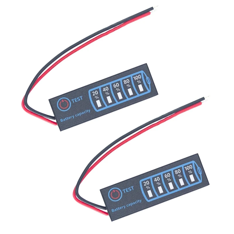 

2 Pcs Battery Level Indicator 3S Ternary Lithium Battery Lithium Iron Phosphate Lead-Acid Battery Capacity Display Meter