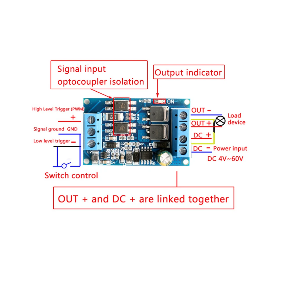 Высокомощный 600 Вт МОП-трубка полевой триггерный привод для управления