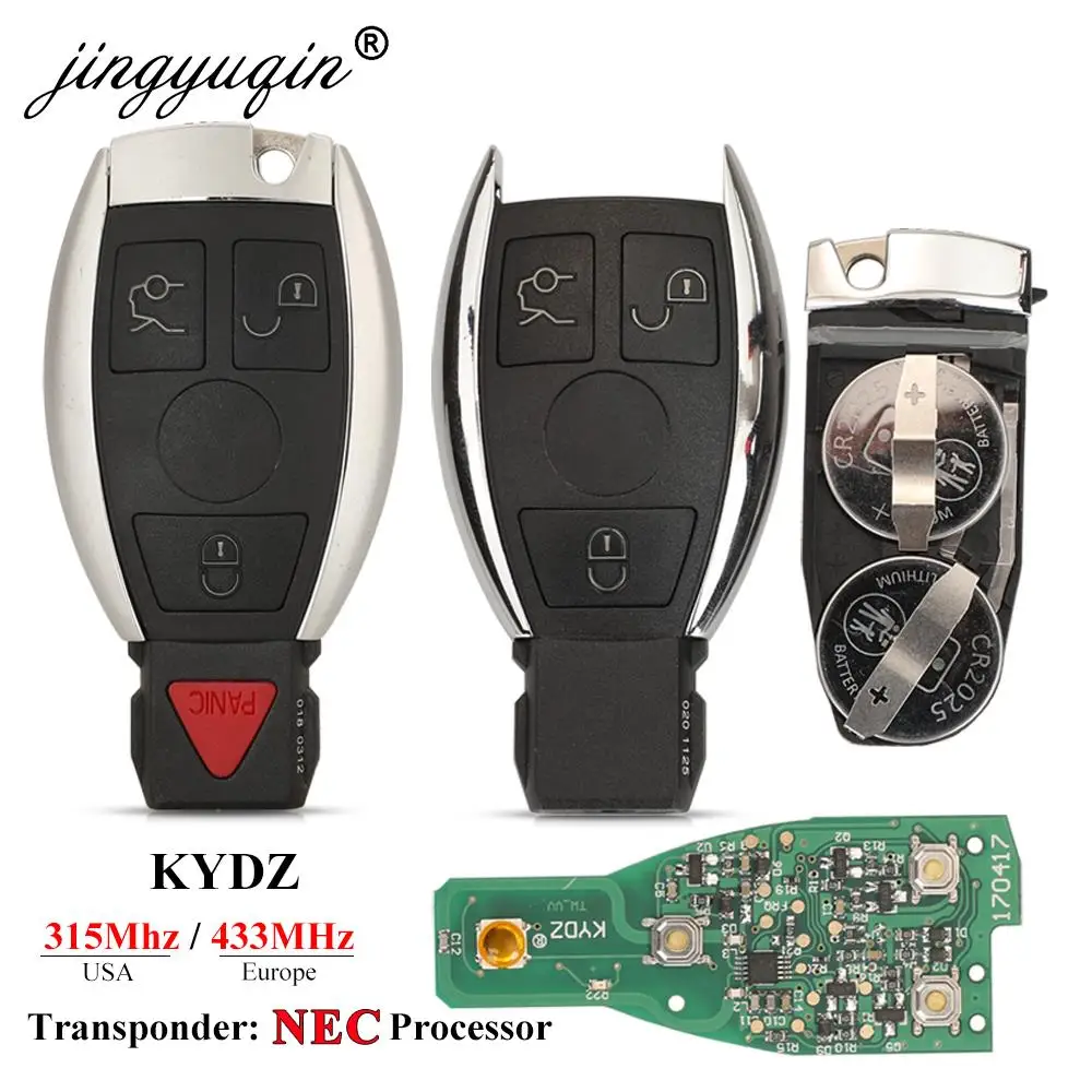 

jingyuqin NEC Remote Car Key Fob 315/433Mhz For Mercedes Benz C E S Class CLS W166 W169 W203 W204 W210 W211 W118 W171 W172 W220