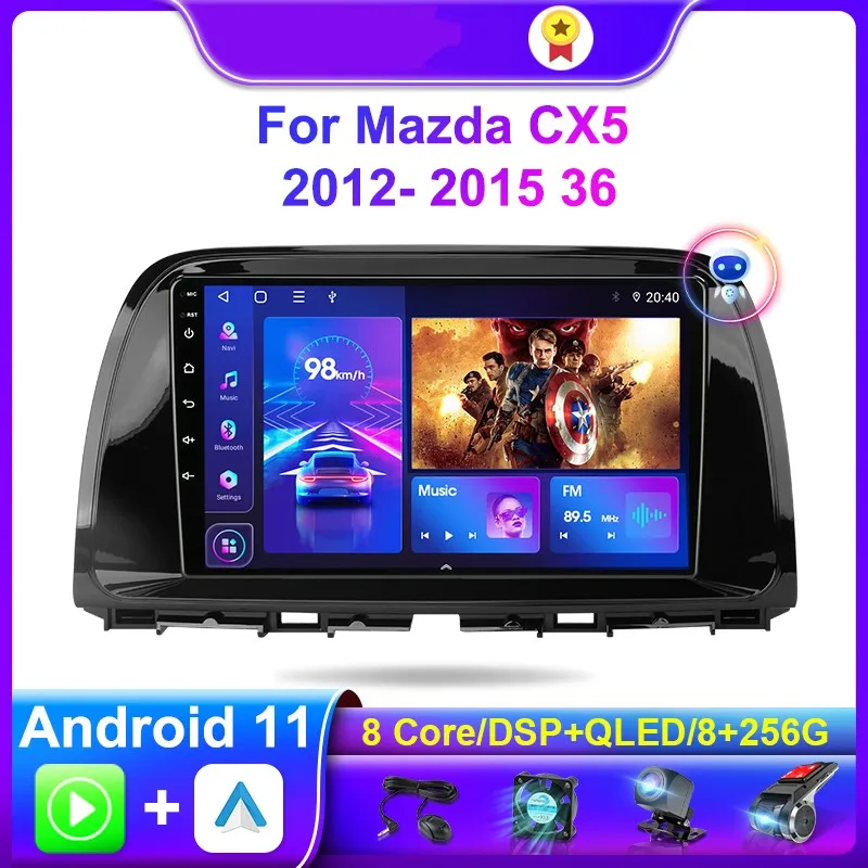 

Dton For Mazda CX5 CX-5 CX 5 2012 - 2015 Car Radio Multimedia Video Player Navigation GPS Carplay WIFI 2Din Android 11 Head Unit