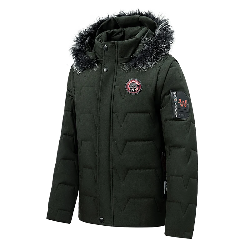 Men Brand Winter Hooded Fur Collar Jacket Fashion Casual Windproof Coat Men Windbreaker Warm Thick Outwear Classic Men Parkas