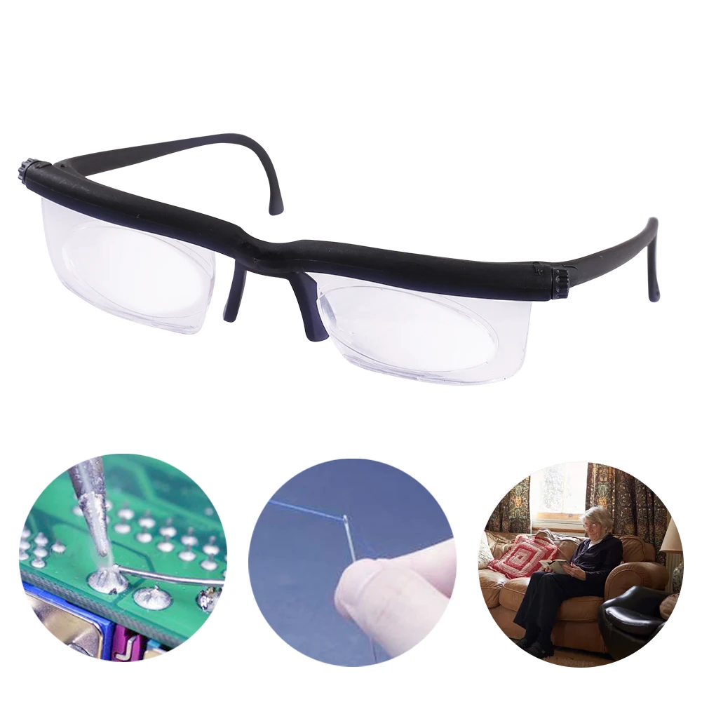 

Creative Reading Glasses Far And Near Dual-use Focal Length Adjustable Reading Glasses Trimming-6D+3D Degree Presbyopia