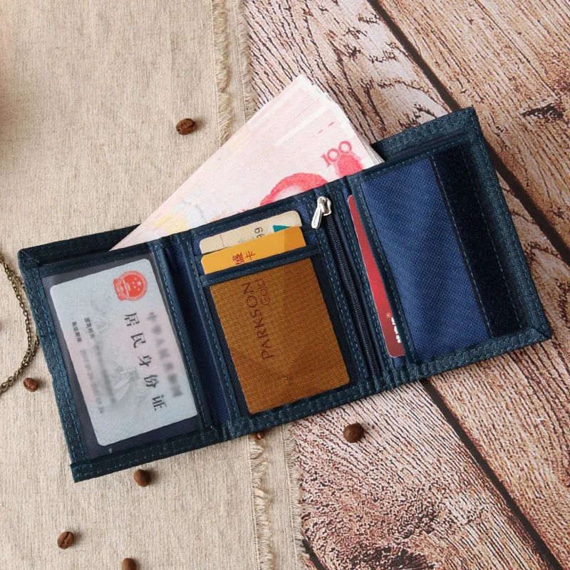 

Wear Resistan Nylon Trifold Casual Wallet for Male Men Women Young Novelty Money Bag Purse Zipped Coin ID Card Holder Pocket Kid