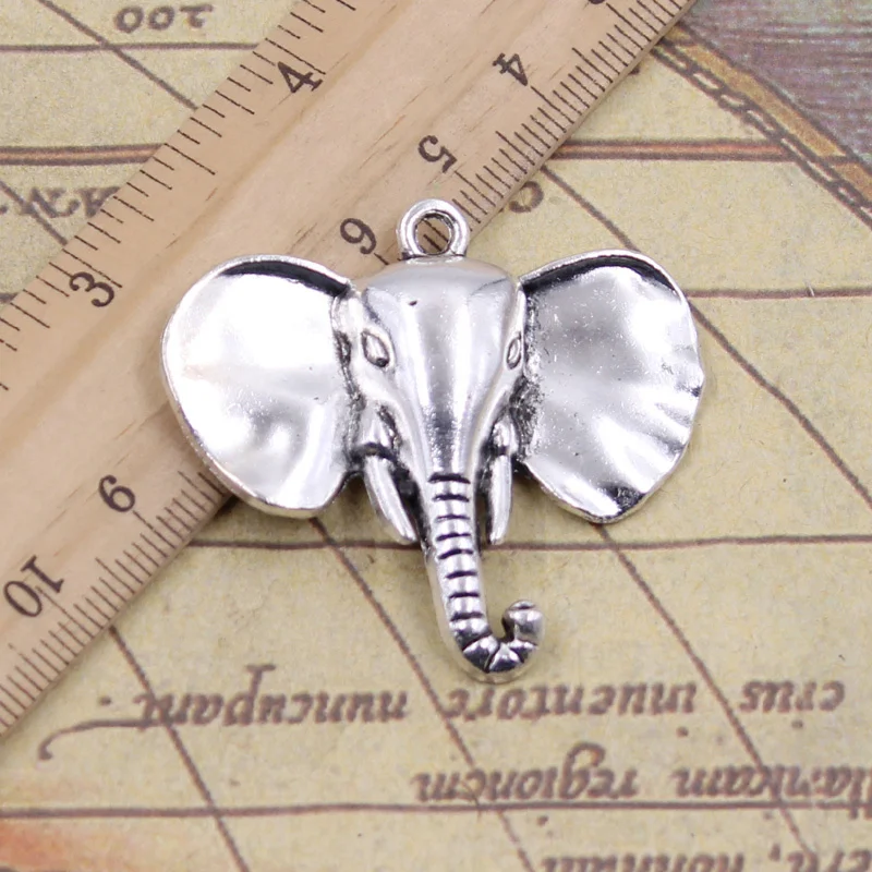 4 шт., тибетские Подвески в виде большого слона для ушей, 44 х40 мм