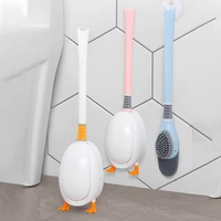 new silicone toilet brush set cute diving duck wall mounted floor standing long handled bathroom deep cleaning tpr accessories