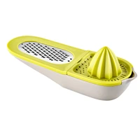 citrus squeezer container hand juicer citrus orange squeezer with built in grater manual lid rotation press reamer for lemon