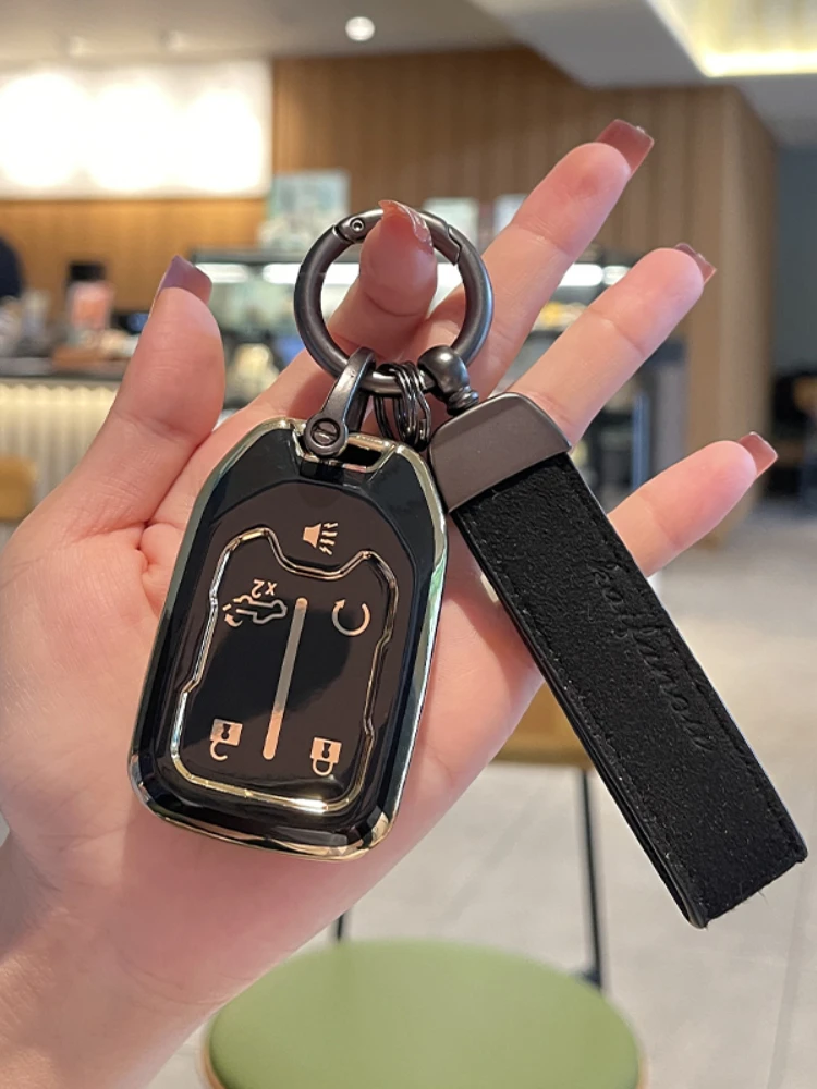 

Кожаный чехол-брелок из ТПУ для автомобильных ключей, чехол для Chevrolet 2015, Tahoe, Silverado, пригородный GMC, Sierra надлежащая местность, искусственный чехол