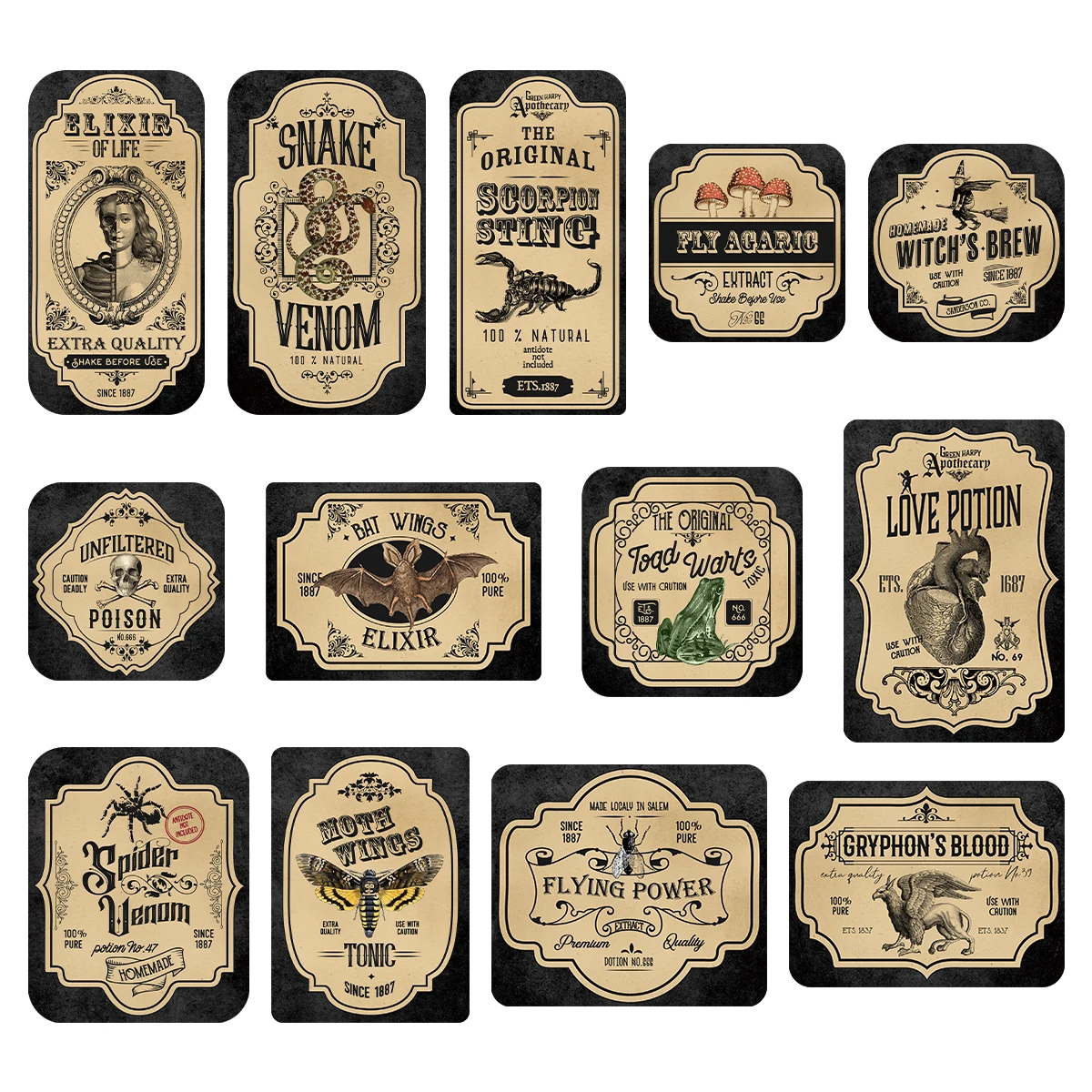 13 шт./упаковка наклейки на бутылки