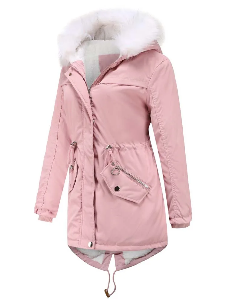 2022 New Winter Women Oversized Parkas Coat Fashion Solid Thick Warm Hooded Cotton Padded Overcoat Casual Loose Outwear Jackets