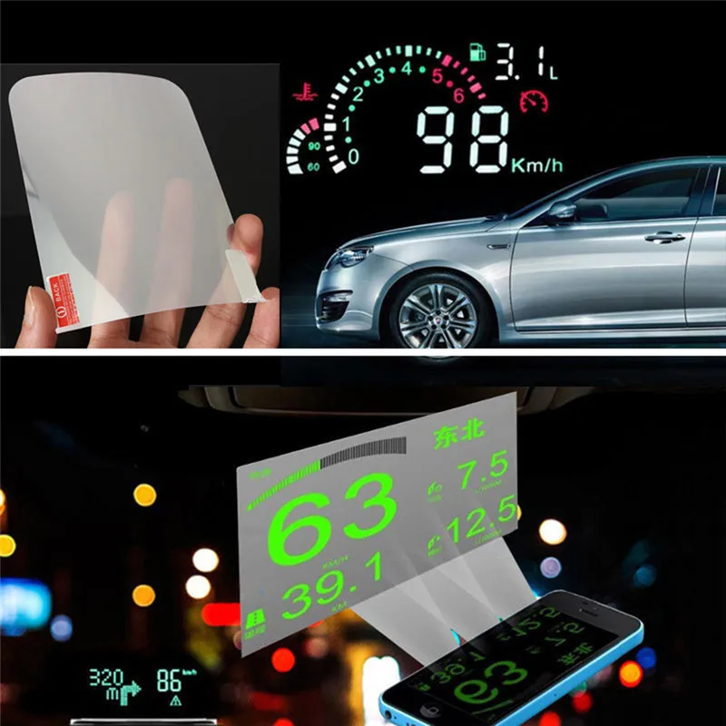 

1PC Translucent HUD Head Up Display Adsorption Film Reflective Projection Screen Transparent Precision Cutting Screen Protector