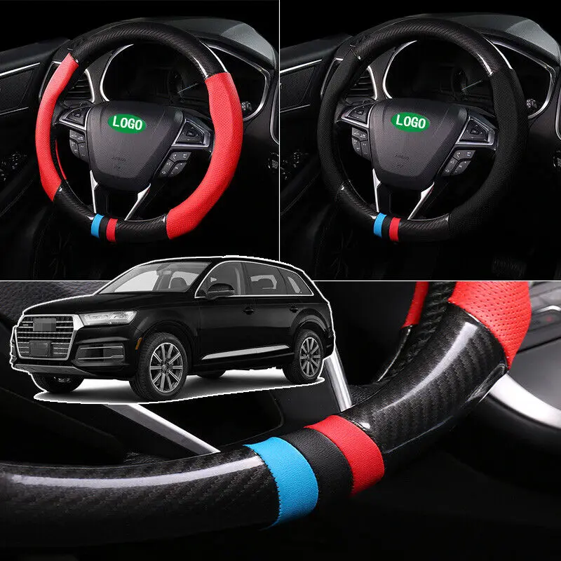 

Non-slip Durable Perforated Leather Car Steering Wheel Cover Wrap For Audi Q7