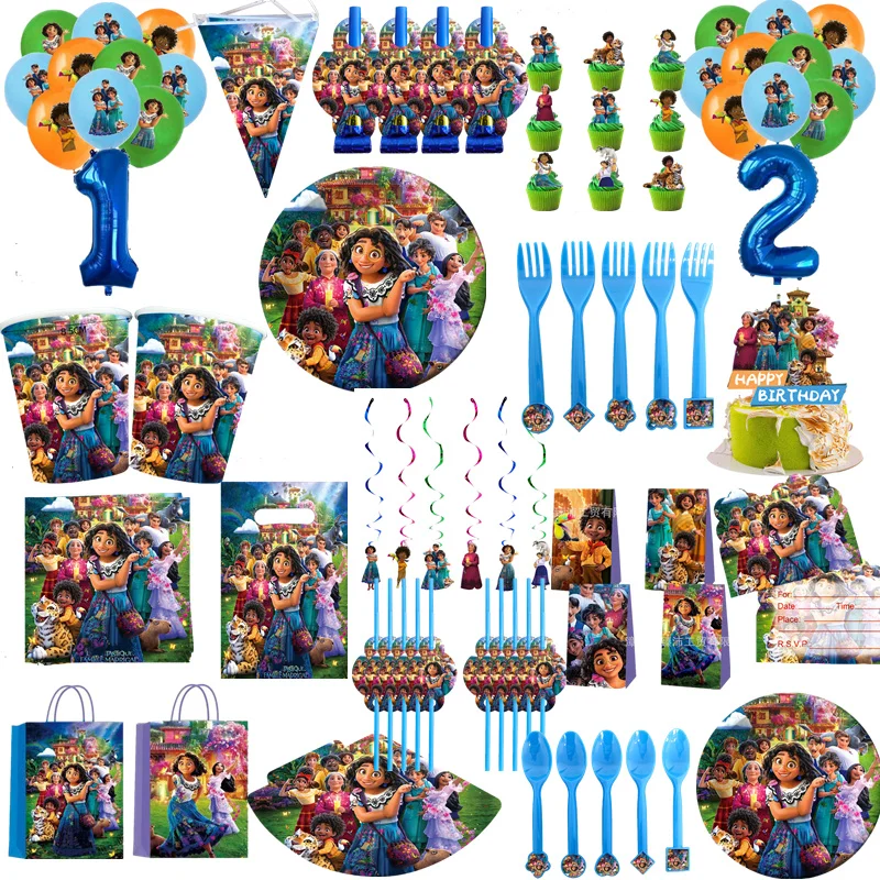 

Encanto Theme Kids Birthday Plates Cups Napkins Party Decoration Set Party Supplies Baby Birthday Event Party Supplies