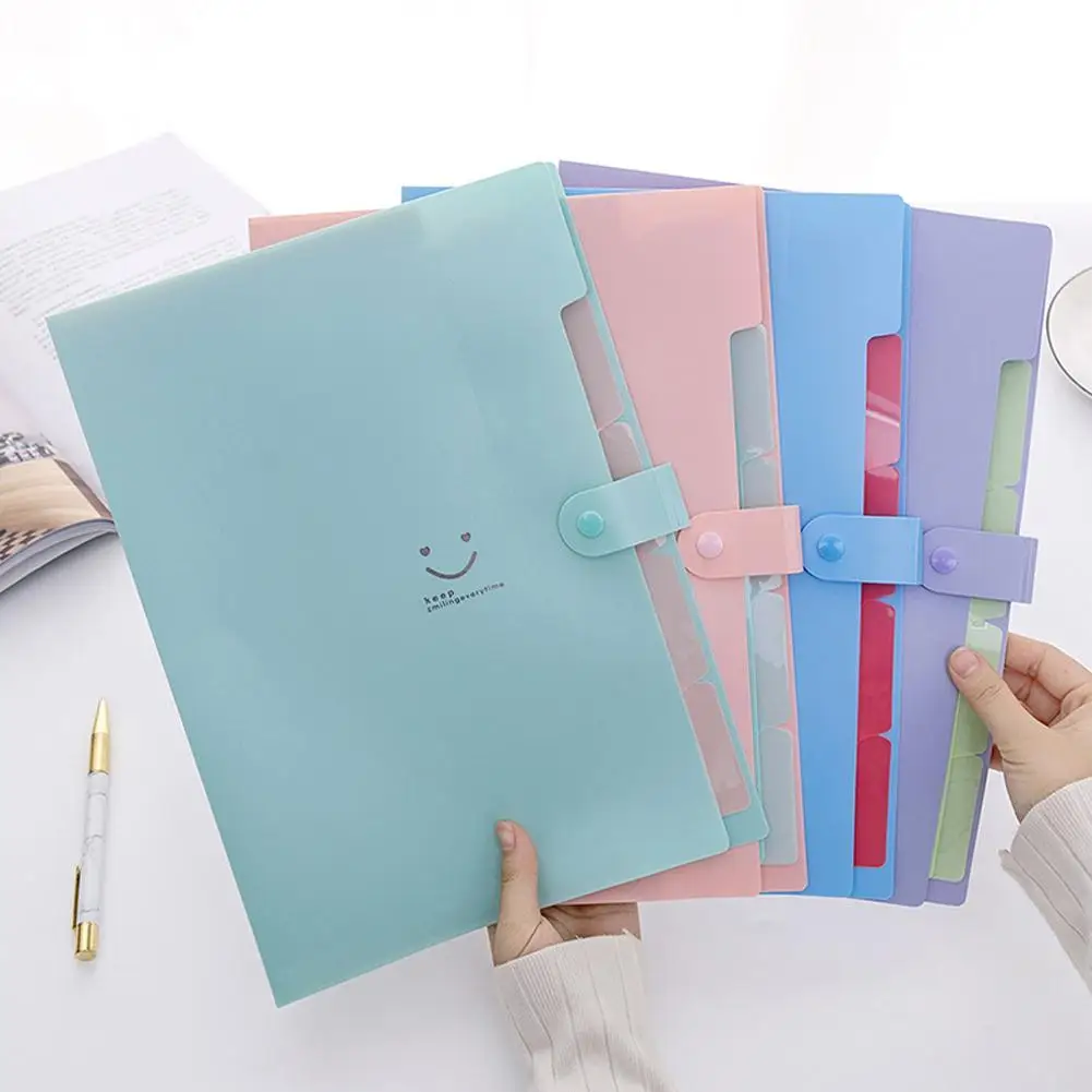 

A4 File Organizer 5-layer A4 Folder File Bag Organ Bag Handheld Test Paper File Folder Office Document Bag Storage Office Supply