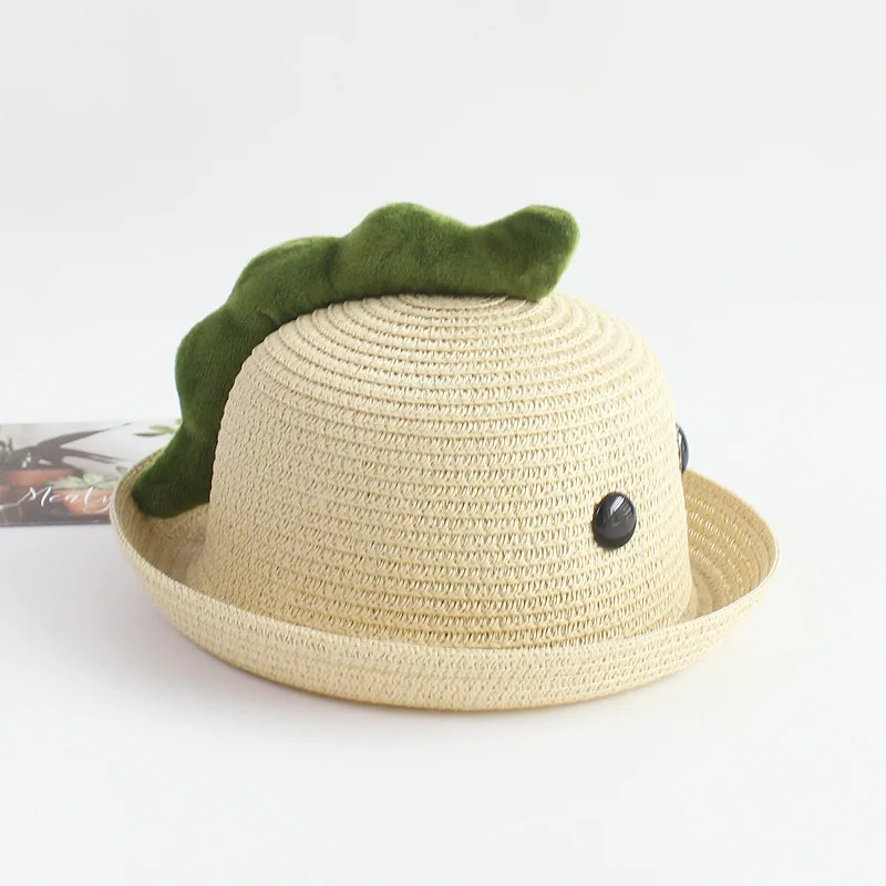

Cartoon Dinosaur Children Bucket Hat Breathable Straw Hat For Infant Adjustable Summer Panama Baby Caps Beach Cap For Newborn