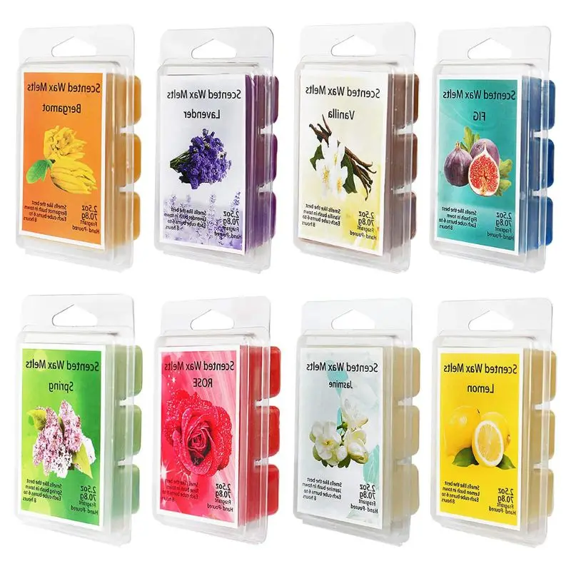 

Scented Wax Melts -Set of 8 Assorted Wax Warmer Cubes/Tarts Jasmine Rose
