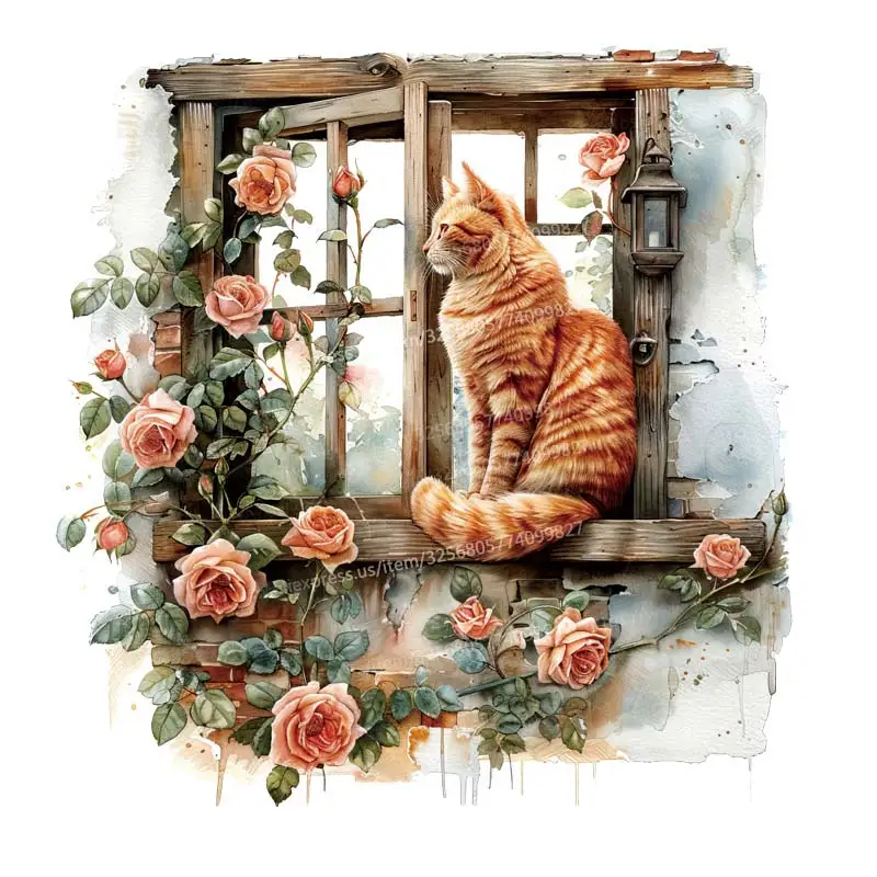 

Плоский стикер на стену Cartoon Cat М984