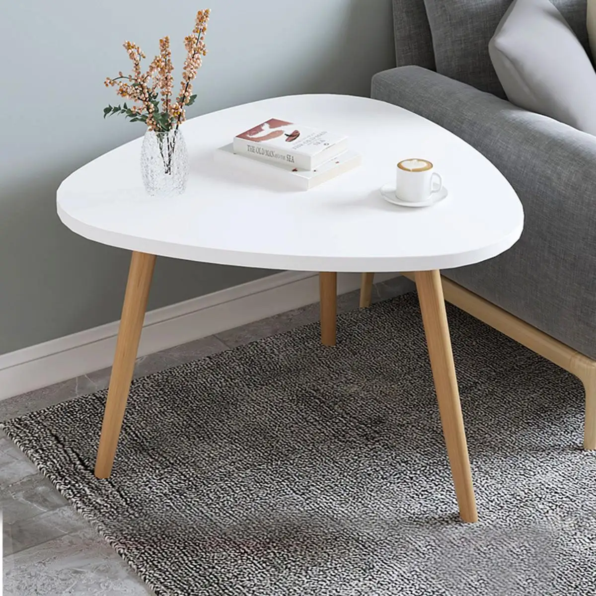 

Creative Nordic Wood Low Round Coffee Table Dirty Storage Table Tea Fruit Snack Service Plate Tray Living Room Sofa Side Table