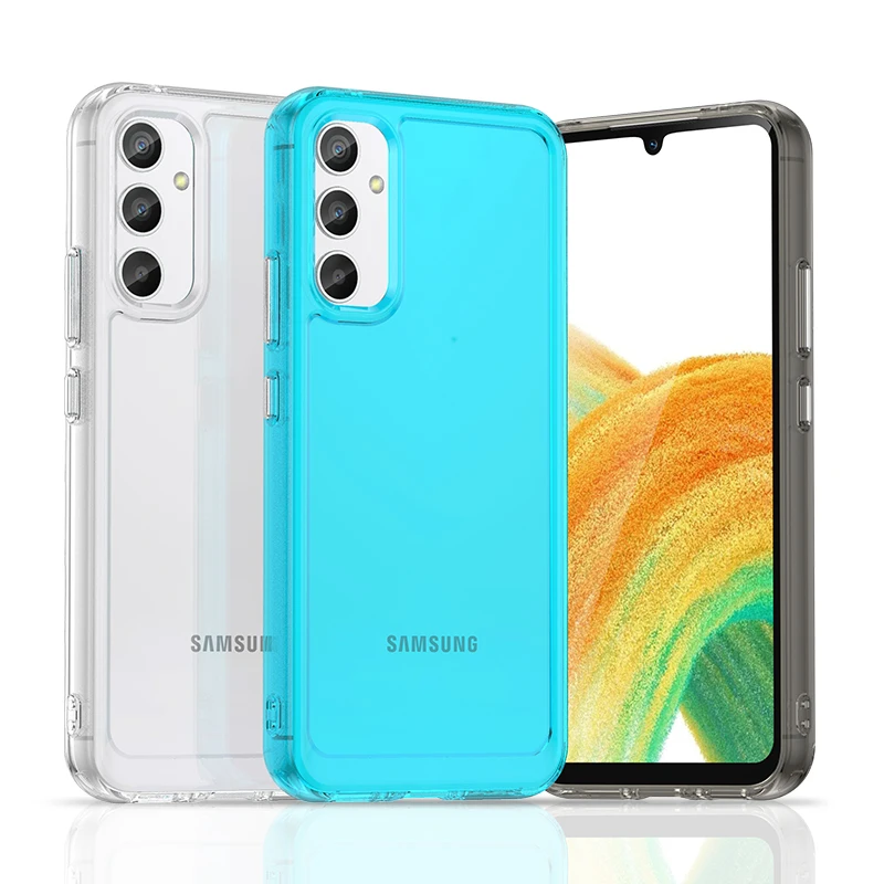 

Clear Cover For Samsung Galaxy A34 Case Samsung Galaxy A34 Fundas Coque Candy Color Soft Flexible TPU Back Bumper Galaxy A34