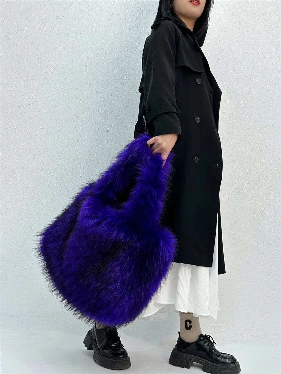 Модная большая сумка-тоут роскошные женские сумки из искусственного меха