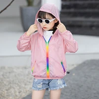 kids boys girls jacket summer sun protection hooded jacket 5 14y toddler clothes lightweight breathable outwear zipper jacket