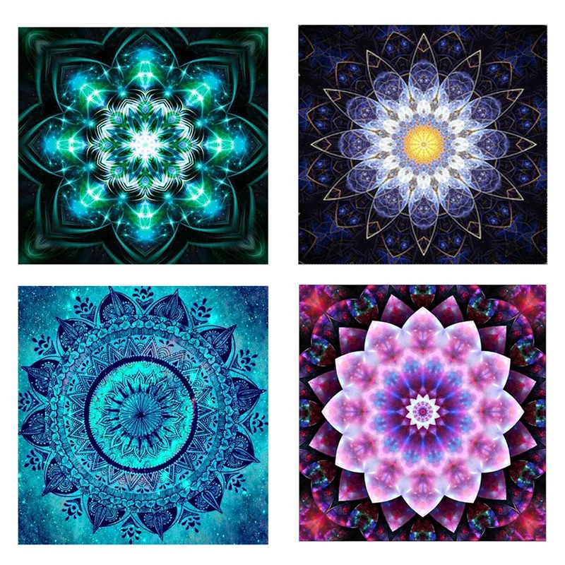 

4 шт. цветок дурмана, алмазная живопись «сделай сам», вышитая мандала, вышивка крестиком, полная фотография, искусство, подарок, домашний дек...