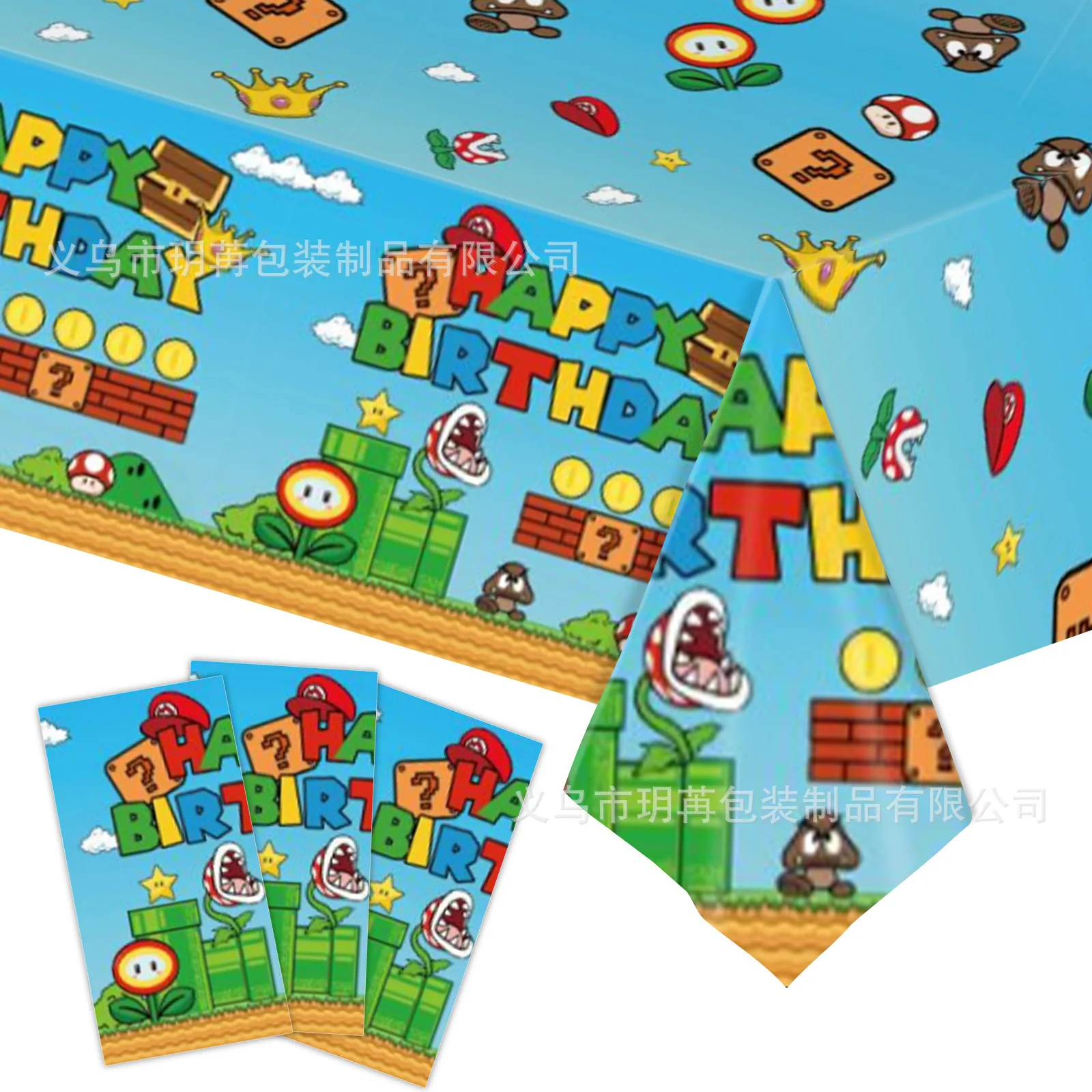 Фото Скатерть Super Mario 137X274 см, одноразовая пластиковая скатерть из полиэтилена, товары для вечеринок, аксессуары в стиле аниме, подарки на день рождения, детские игрушки №1