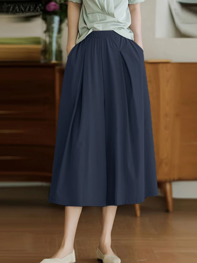 Женские Капри ZANZEA модные однотонные плиссированные брюки летние мешковатые с