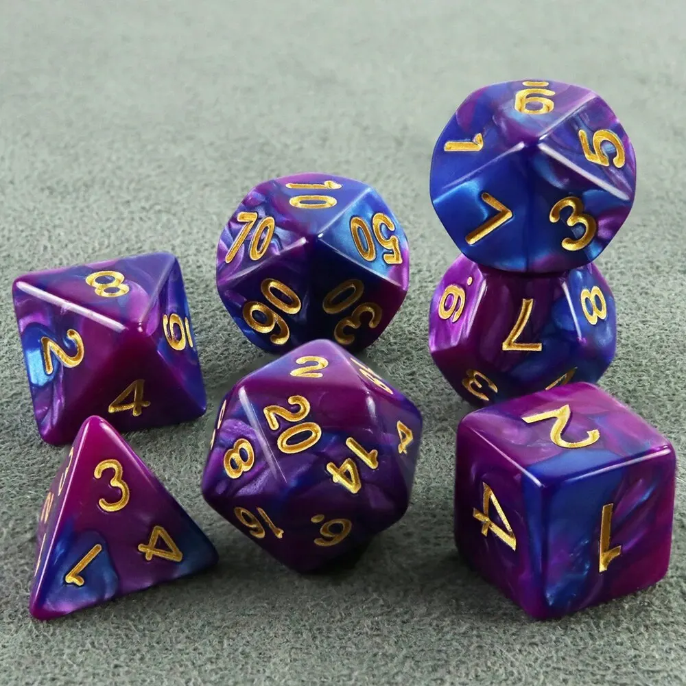 7 шт. 1 комплект многогранные игральные кости D4 D6 D8 D10 D12 D20