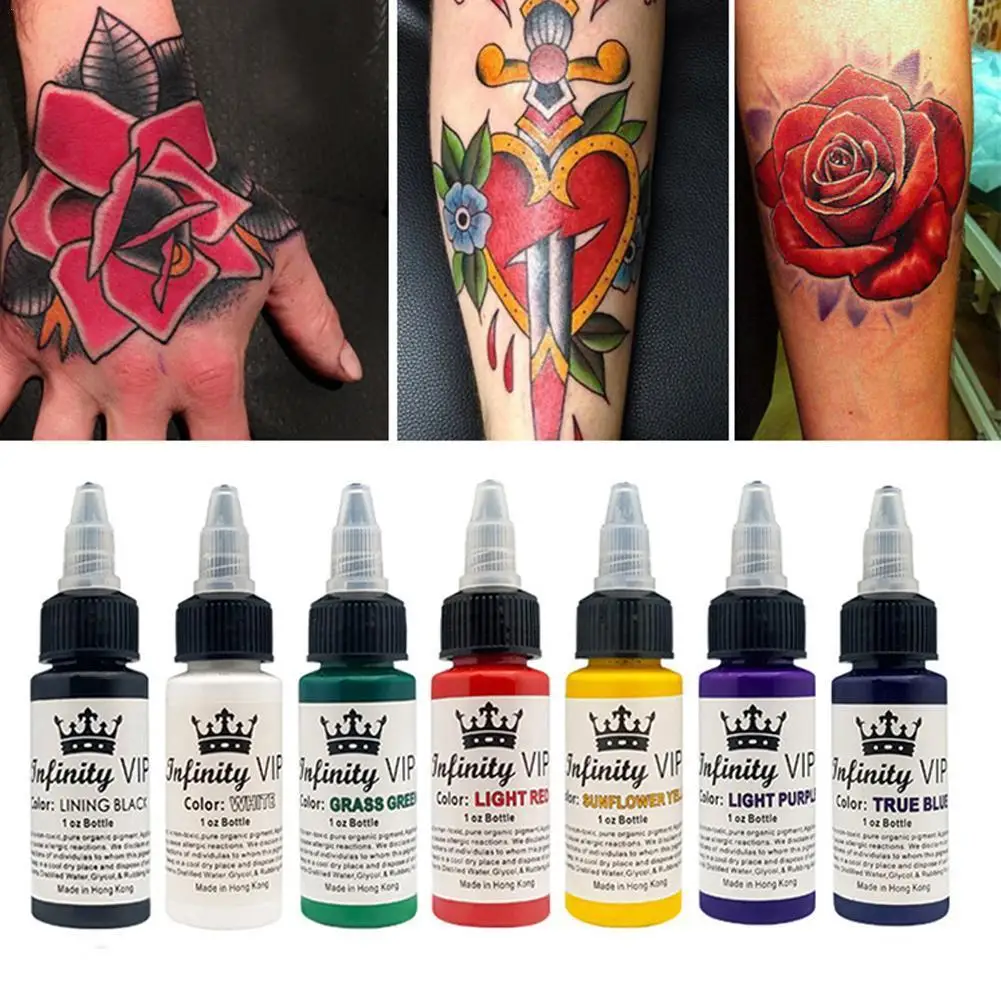 

7 Color Semi Permanent Tattoo Ink Non-toxic Non Irritating Environmentally Friendly Professional Tattoo Artist Ink Supplies